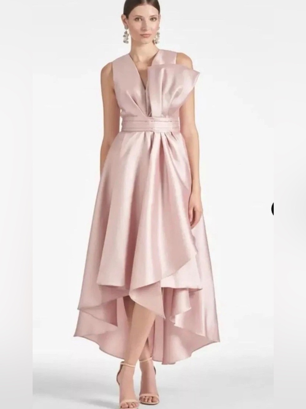 Sachin + Babi Jena Gown Blush Pink Sleeveless V-Neck High-Low Dress Size 6 New